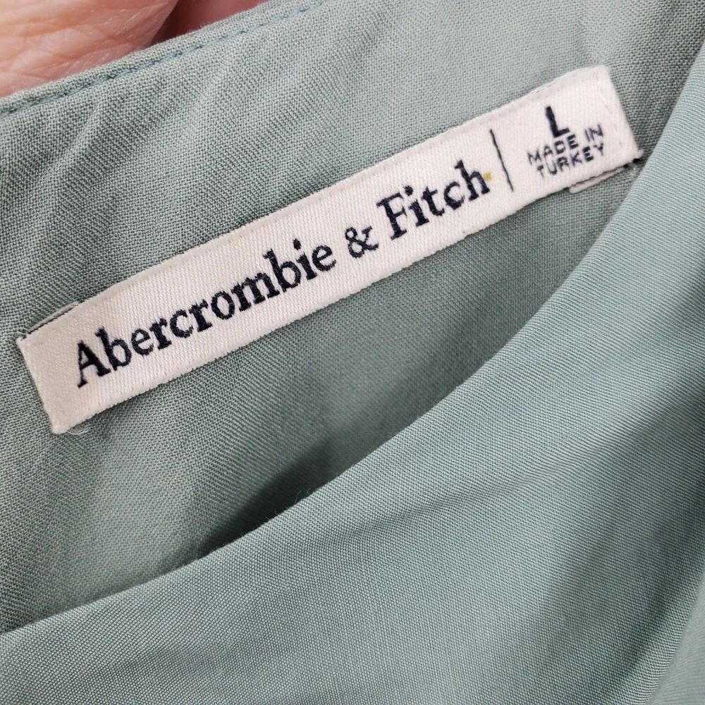 Abercrombie & Fitch Sage Green Draped Shoulder Sleeveless Maxi Dress L Cottage